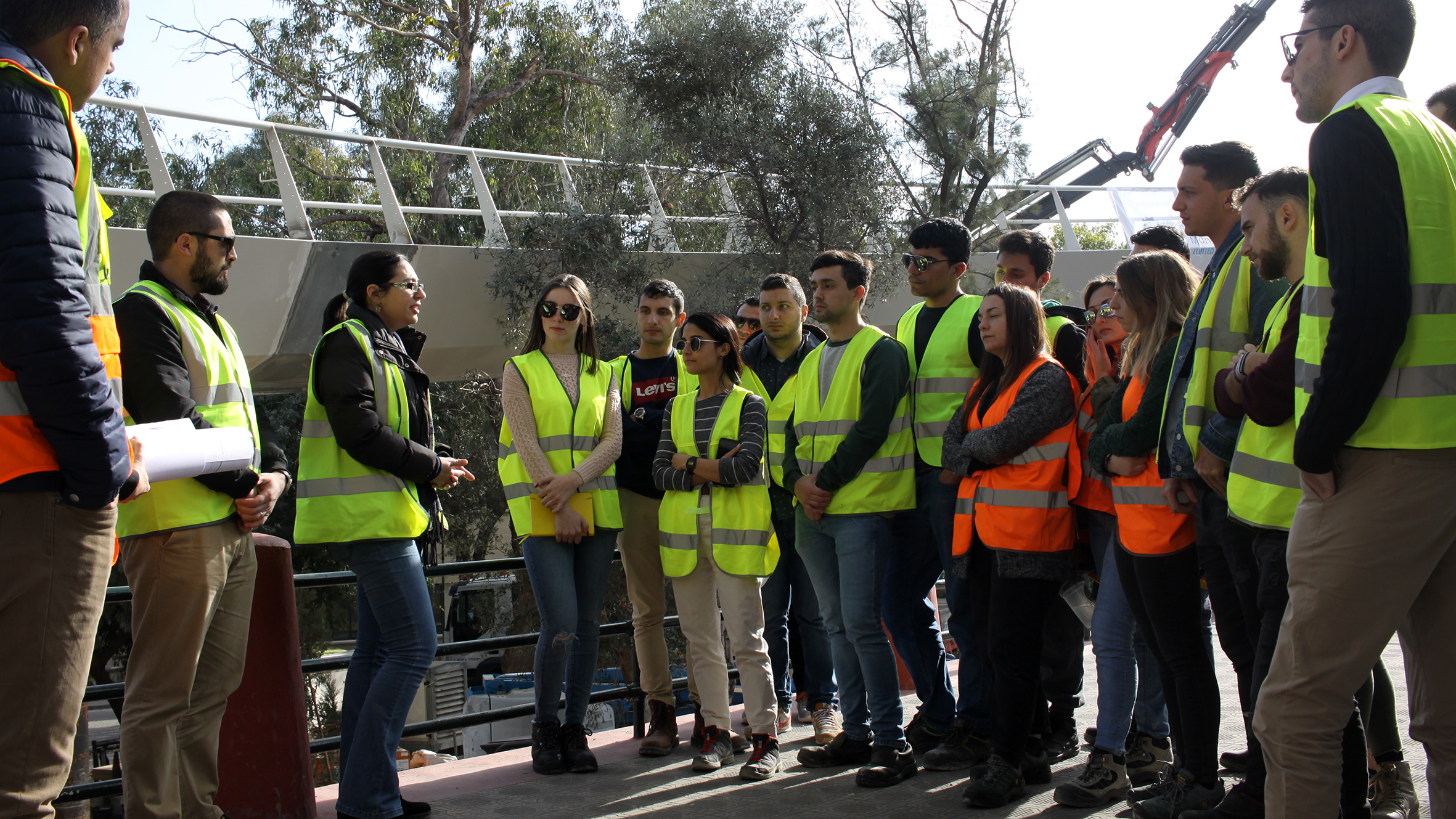Engineering students visit Blata lBajda bridge site Infastructure Malta